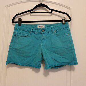 Paige Denim Bright Turquoise Summer Shorts - Mid rise
